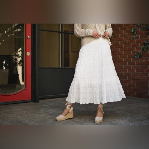 Max Studio $128 Elastic Waist Long Flowy Boho Cotton Maxi Skirt Large NWT - Picture 16 of 16